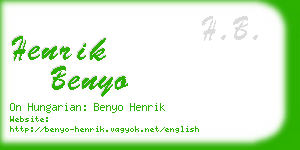 henrik benyo business card